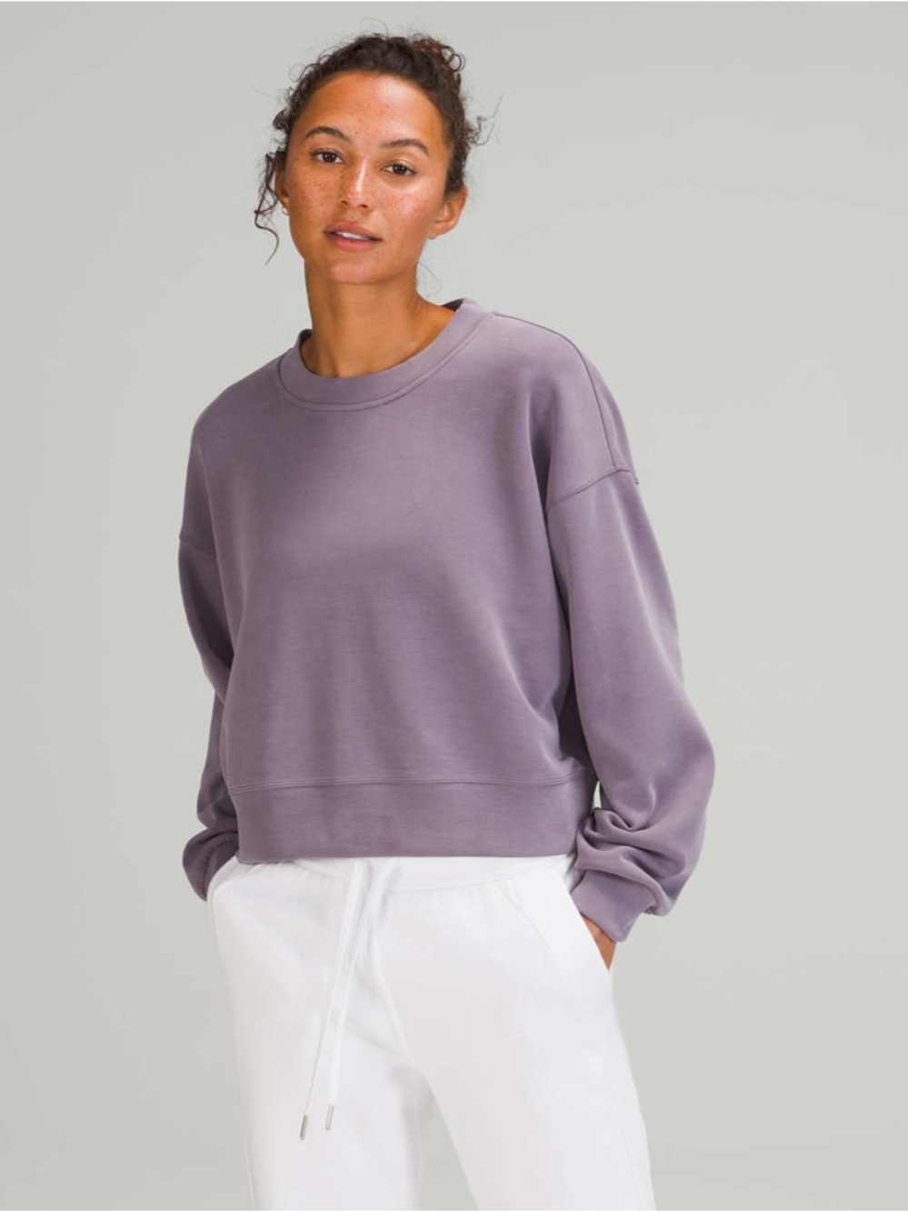 Lululemon Softstreme Perfectly Oversized Cropped Crew - Dusky Lavender